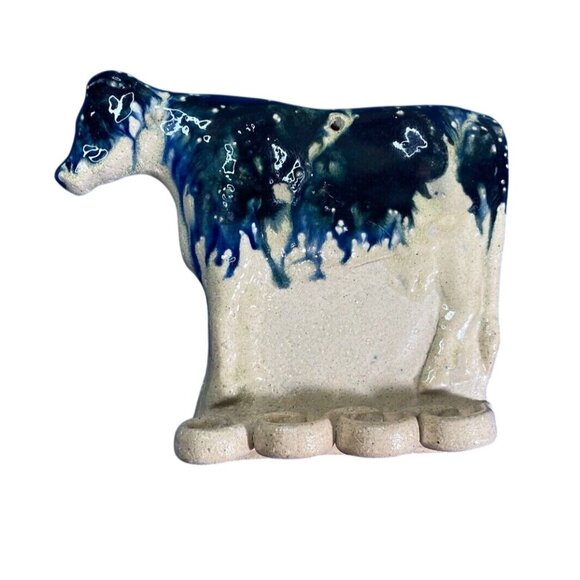 Monroe Salt Works Other - Monroe Salt Works Salt Glaze Cow Wall Hanging Toothbrush Holder Drip Glaze